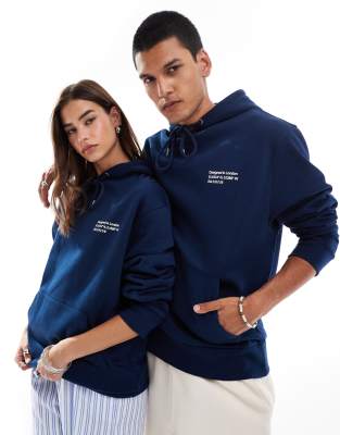 Unisex hoodie in navy blue