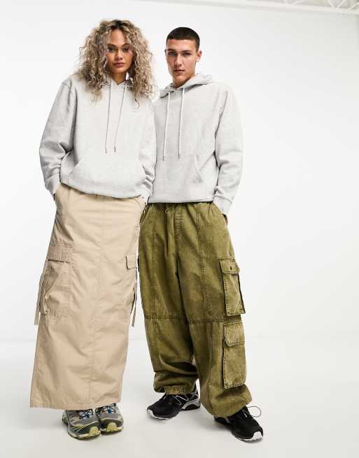 COLLUSION Unisex - Hoodie met logo in gemêleerd grijs, 4 van 4