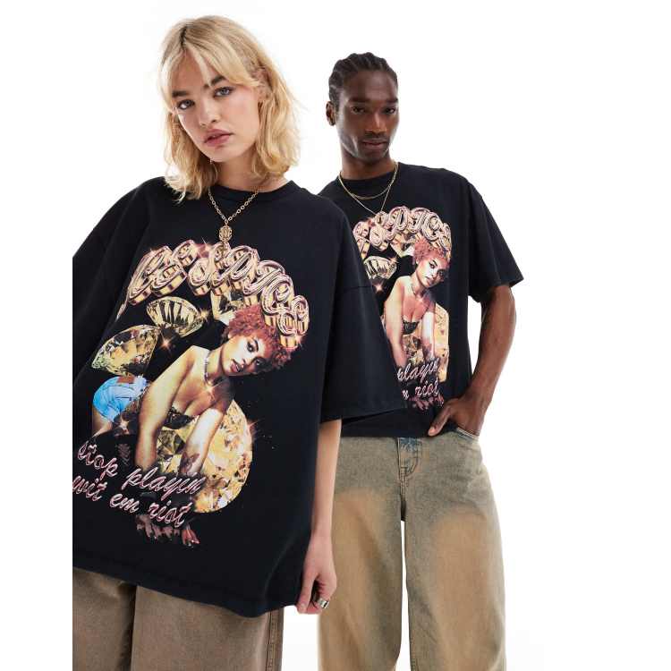 COLLUSION Unisex ICE SPICE license music festival skate t-shirt in