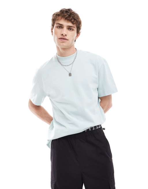 COLLUSION Unisex – Jasnoniebieski fakturowany T-shirt oversize z piki