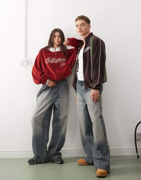 COLLUSION Unisex - Jean délavé style survêtement - view 1