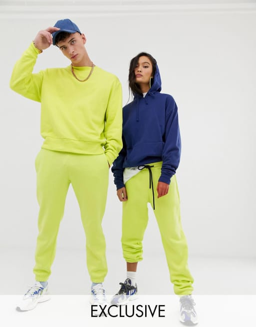 Neon green best sale joggers mens