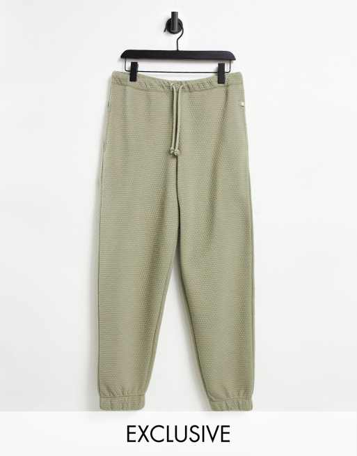 COLLUSION Unisex - Jogger oversize d'ensemble en tissu alvéolé