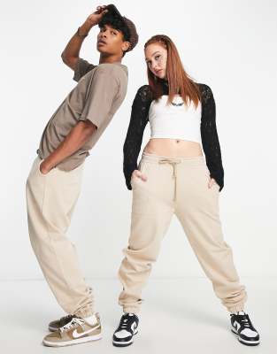 COLLUSION Unisex joggers in stone-Neutral