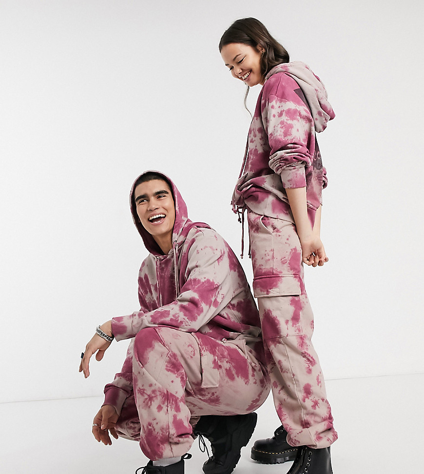 COLLUSION Unisex joggers in tie dye-Pink
