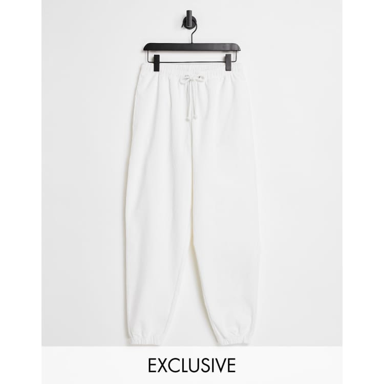 COLLUSION Unisex joggers in white cord fabric co ord ASOS
