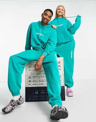COLLUSION Unisex joggers with embroidered logo in green acid wash co-ord - ASOS Price Checker