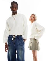 COLLUSION knitted balloon sleeve cardigan in mocha