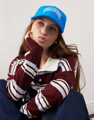 COLLUSION Unisex - Kappe in Blau mit Stickerei und Print