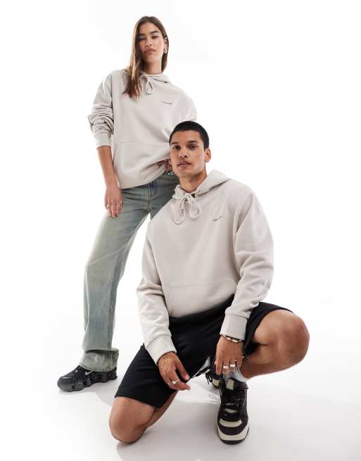 COLLUSION Unisex – Kapuzenpullover in Ecru mit Logoprint, 3 von 4