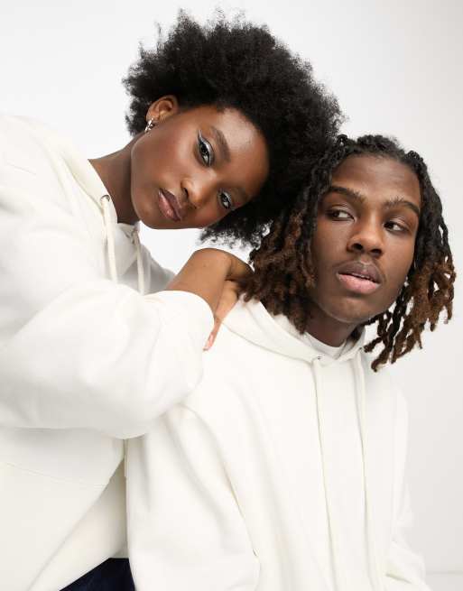 COLLUSION Unisex – Kapuzenpullover in Ecru