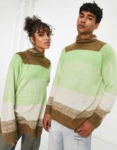 Reclaimed Vintage unisex spliced patchwork & stripe sweater | ASOS