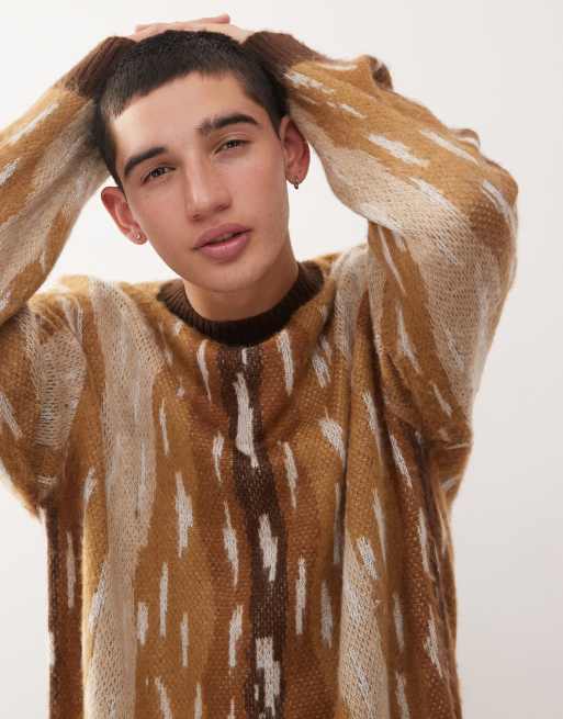 COLLUSION Unisex knit sweater in deer print, 3 of 4