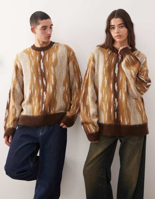 COLLUSION Unisex knit sweater in deer print, 4 of 4