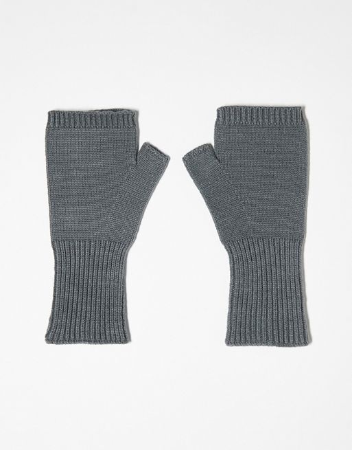 COLLUSION unisex Knitted Sleeveless Gloves in Gray