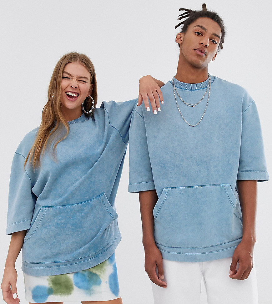 COLLUSION – Unisex – Kortärmad sweatshirt-Blå