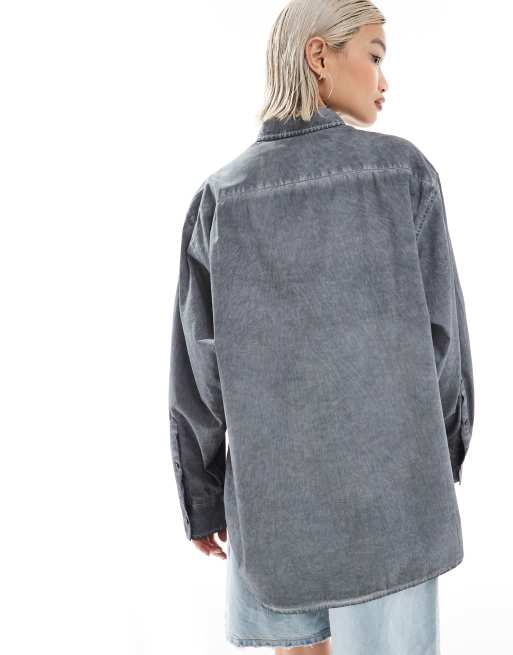 COLLUSION Unisex – Koszula oversize ze wstawką w kształcie kwiatu, 3 z 4