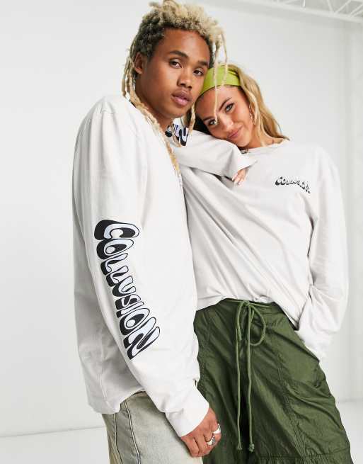 COLLUSION - Unisex langærmet T-shirt med kaninprint i batikfarve, 4 af 4