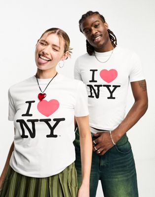 COLLUSION Unisex license fitted I love NY t-shirt in white - ASOS Price Checker