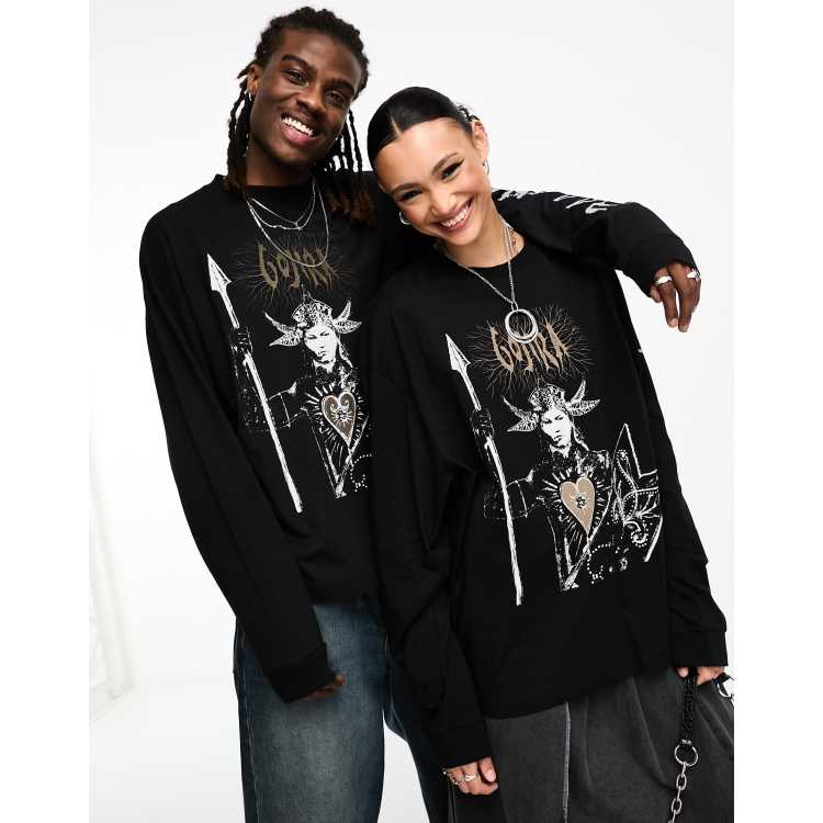 COLLUSION Unisex License Gojira band skate t-shirt in black | ASOS