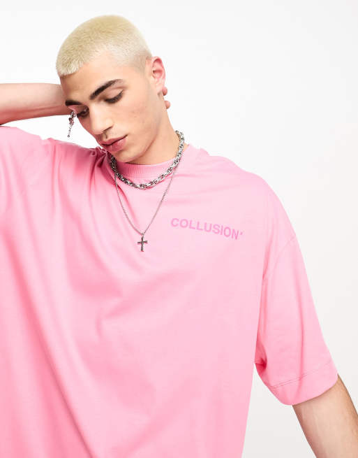 COLLUSION Unisex license t-shirt with SpongeBob print in pink