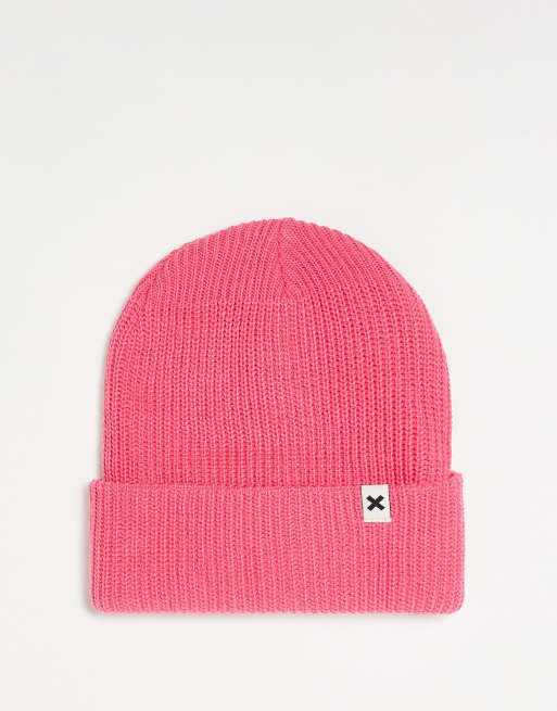 COLLUSION Unisex logo beanie in bright pink - BPINK