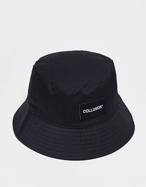 COLLUSION Unisex logo bucket hat in black | ASOS