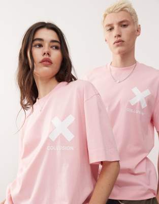 Collusion Unisex Logo Cotton T-shirt