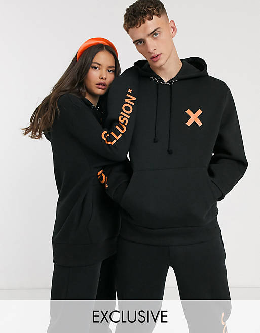 COLLUSION Unisex logo hoodie in black | ASOS
