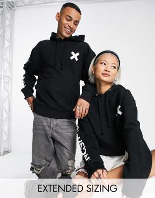 COLLUSION Unisex logo hoodie in black - ASOS Price Checker