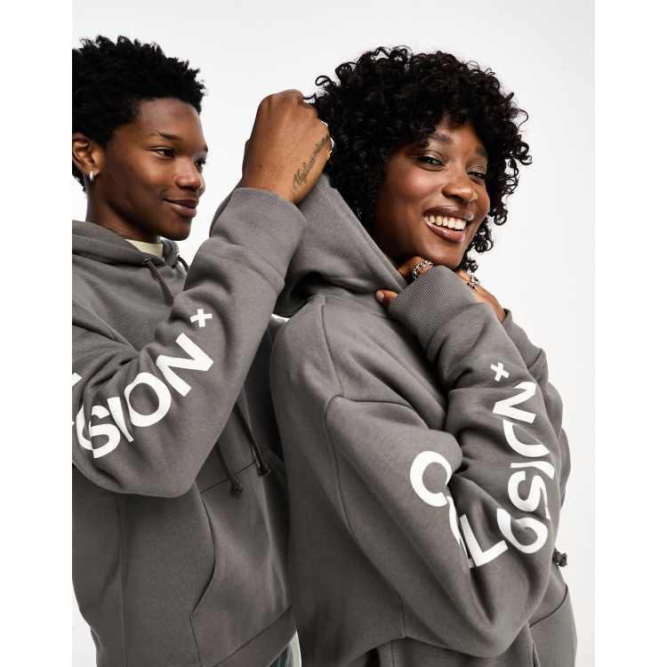 COLLUSION Unisex logo hoodie in dark gray | ASOS