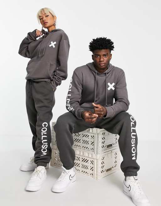 Grey logo hoodie best sale