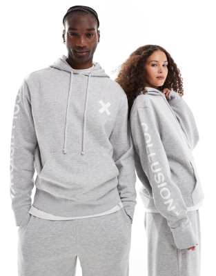 Unisex logo hoodie in gray heather - part of a set