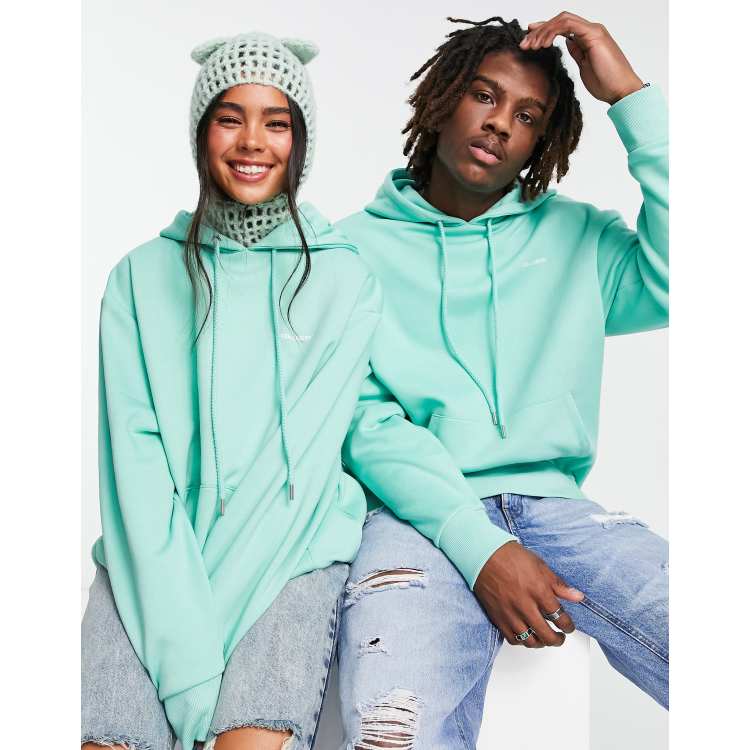 COLLUSION Unisex logo hoodie in light green ASOS