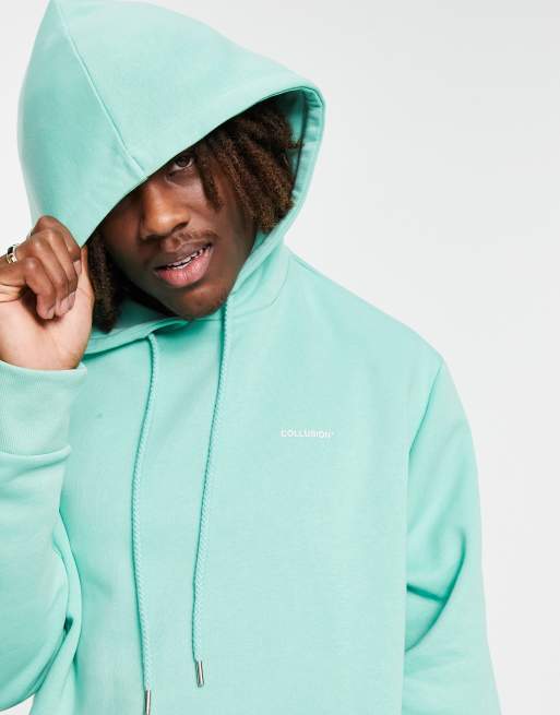 COLLUSION Unisex logo hoodie in light green