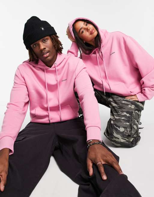 COLLUSION Unisex logo hoodie in pink