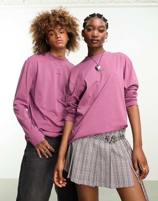 COLLUSION Unisex logo long sleeve t-shirt in purple