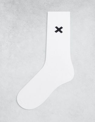 Collusion Unisex Logo Sock In White