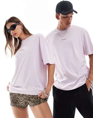 COLLUSION Unisex logo t-shirt in lavender purple