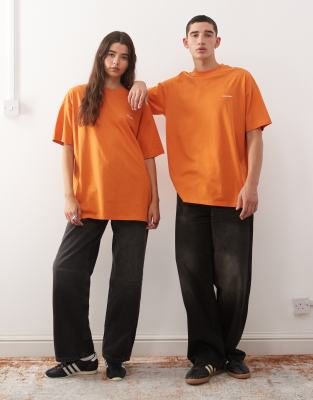 Collusion Unisex Logo T-shirt In Orange