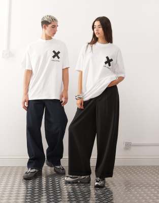 Collusion Unisex Logo T-shirt In Neutral