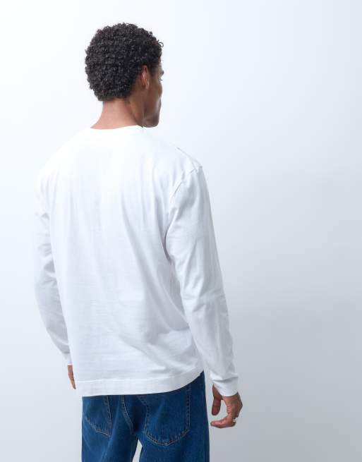 COLLUSION Unisex long sleeve oversized T-shirt in white, 5 of 5