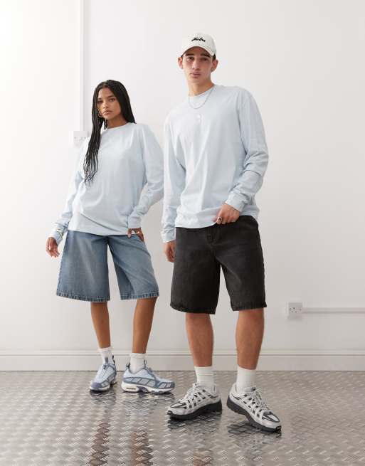 COLLUSION Unisex long sleeve t-shirt in baby blue