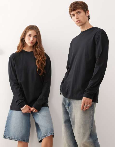COLLUSION Unisex long sleeve t-shirt in black - view 1