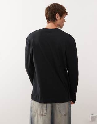 Collusion Unisex Long Sleeve T-shirt In Black