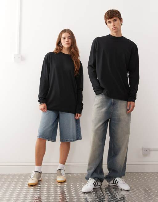COLLUSION Unisex long sleeve t-shirt in black, 3 of 4
