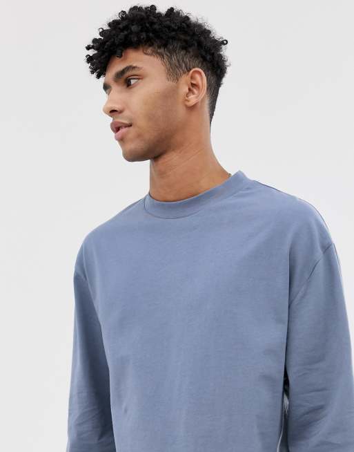 COLLUSION Unisex long sleeve t-shirt in blue | ASOS