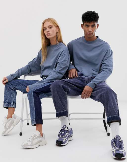 COLLUSION Unisex long sleeve t-shirt in blue | ASOS