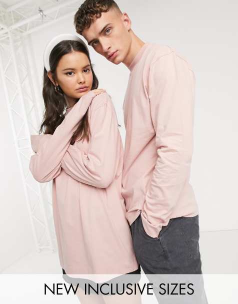 COLLUSION Unisex long sleeve t-shirt in light pink