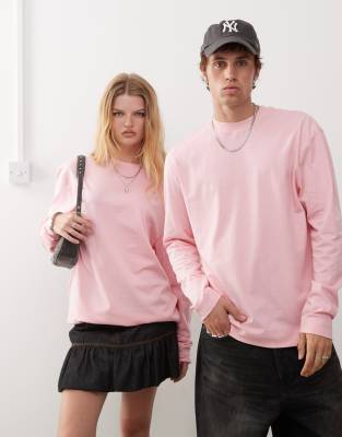 Collusion Unisex Long Sleeve T-shirt In Pink
